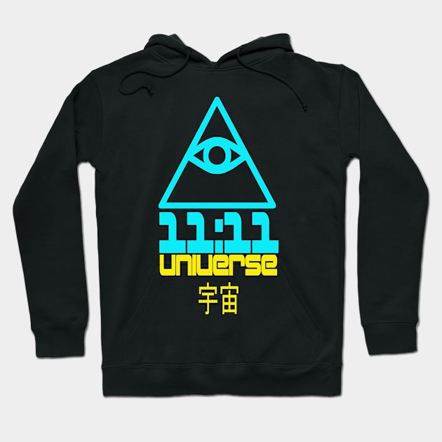 Synchronicity - 11:11 - Universe - Eye of Providence - All Seeing Eye - phenomenon 11 Hoodie by DazzlingApparel